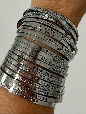 99 Walks Inspirational Bangle Bracelets - with inspirational sayings